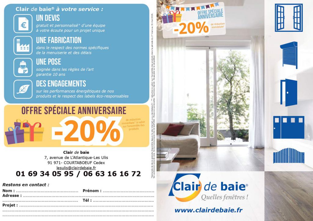 Promotion anniversaire clair de baie